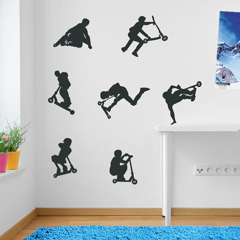 Board Game Quote - 7Pcs Stunt Scooters Sport Wall Decal