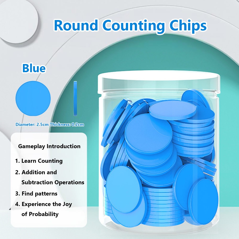 Board Game Zenith - 100pcs Plastic Counting Chips Addition Subtraction