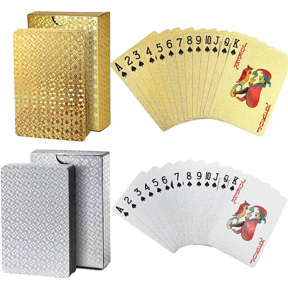 Board Game Illustration - Playing Cards Waterproof Gold Plastic Poker