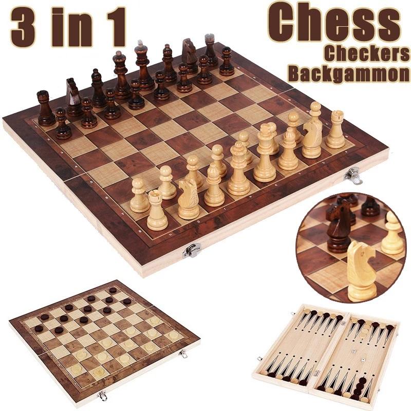3 in 1 Chess Board, Folding Wo - Board Game Zenith 评论和价格