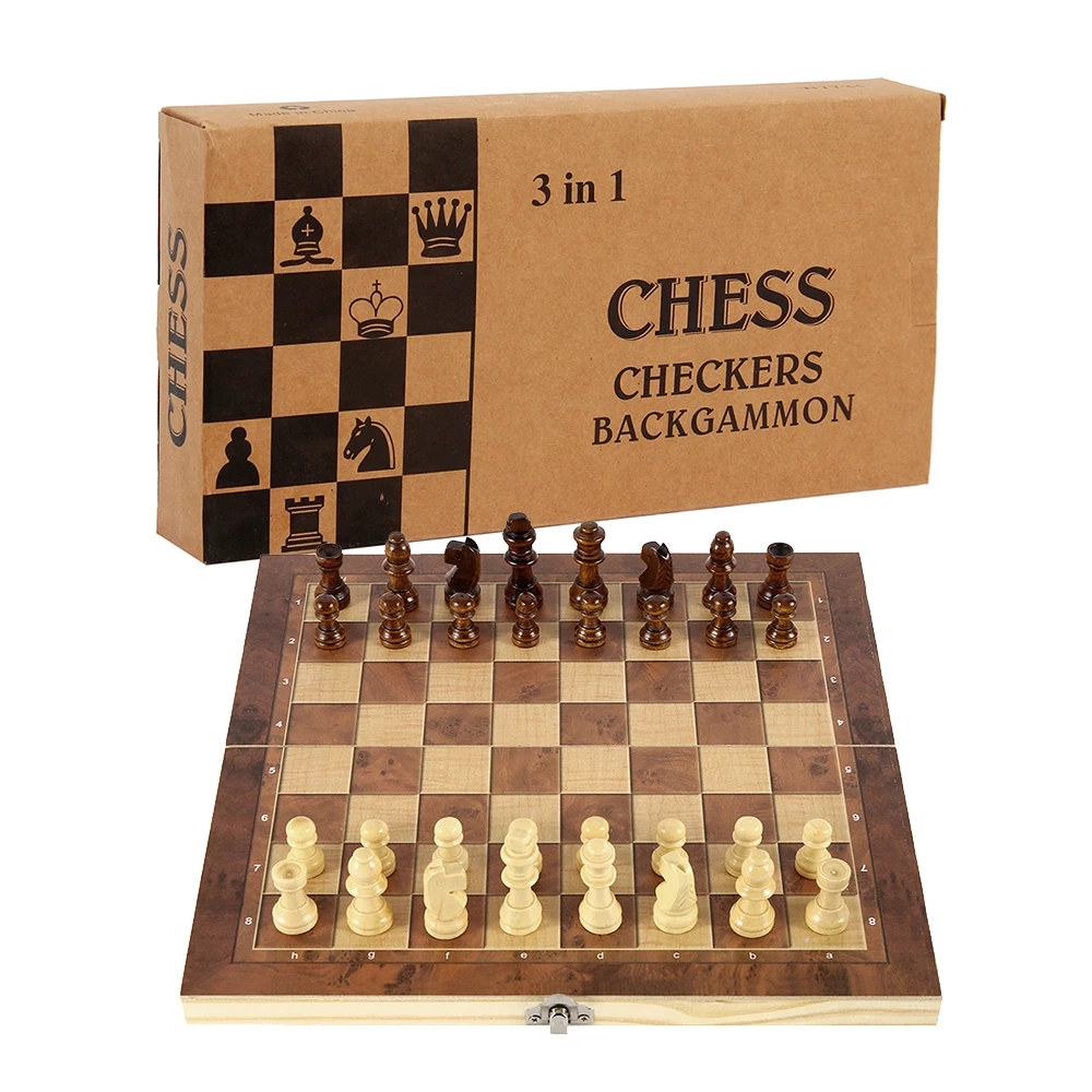 3 in 1 Chess Board, Folding Wo - Board Game Zenith 评论和价格