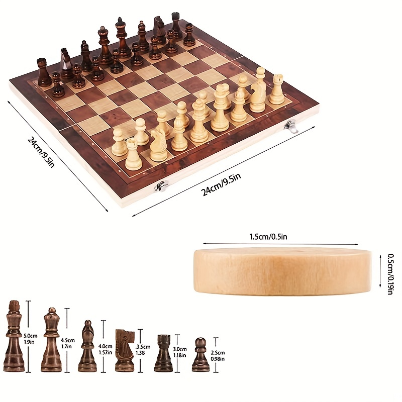 3 in 1 Chess Board, Folding Wo - Board Game Zenith 评论和价格