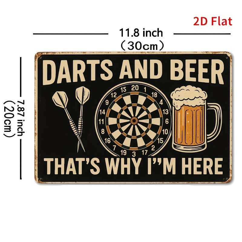Tin Sign - Darts Board Beer Mu - Board Game Quote 评论和价格
