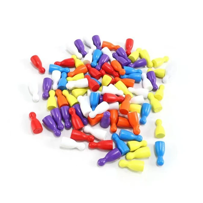 100 Pcs Colorful Wooden Chess  - Board Game Illustration 评论和价格
