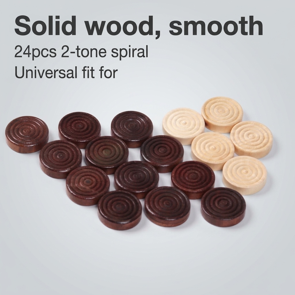 24 Pcs/Set Wooden Round Checke - Board Game Zenith 评论和价格