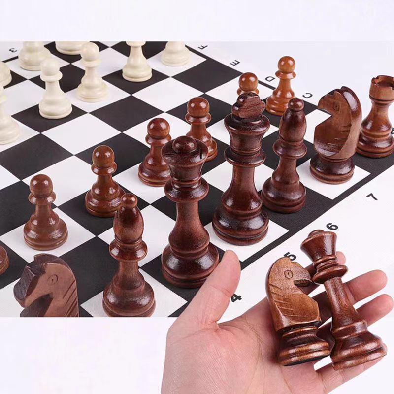 32 Pieces Wooden Chess King He - Board Game Queen 评论和价格