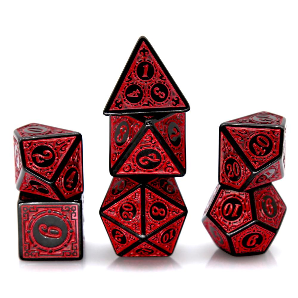 7Pcs Black Red Acrylic Polyhed - Board Game Arena 评论和价格