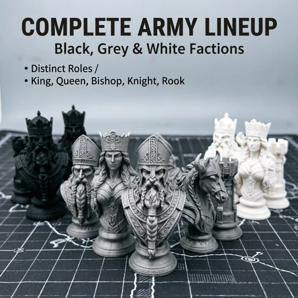 10cm 3D Printed Chess Pieces,  - Board Game Queen 评论和价格