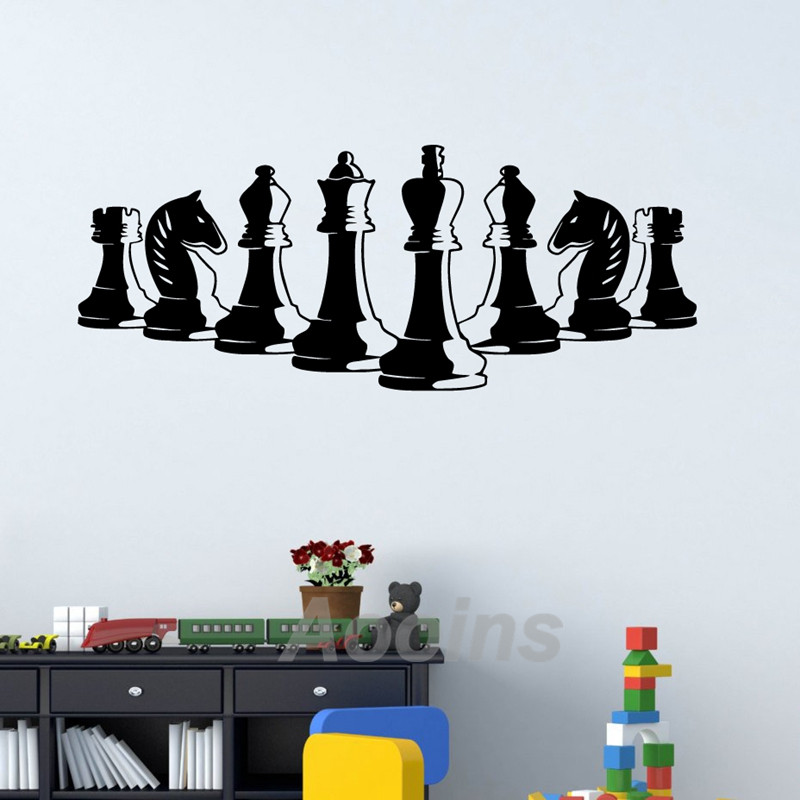 Chess Pieces Wall Decal Bedroo - Board Game Quote 评论和价格